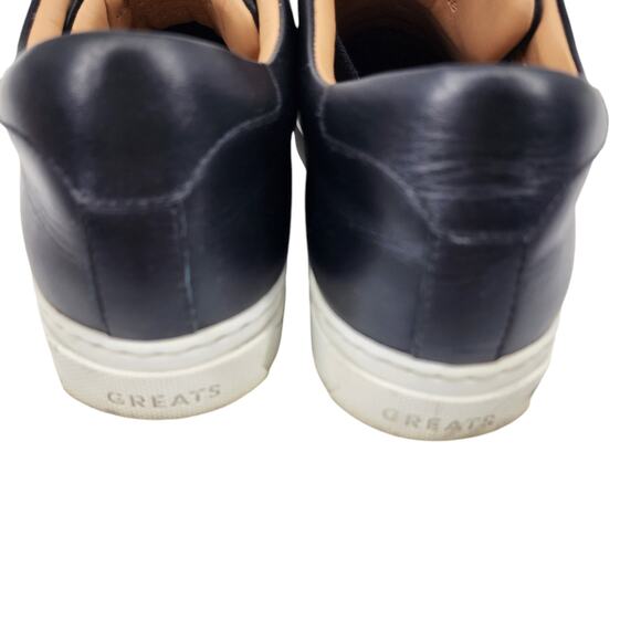 GREATS The Royale Nero Full Grain Leather LowTop Sneakers Made In Italy EU40 US7 - Picture 2 of 6